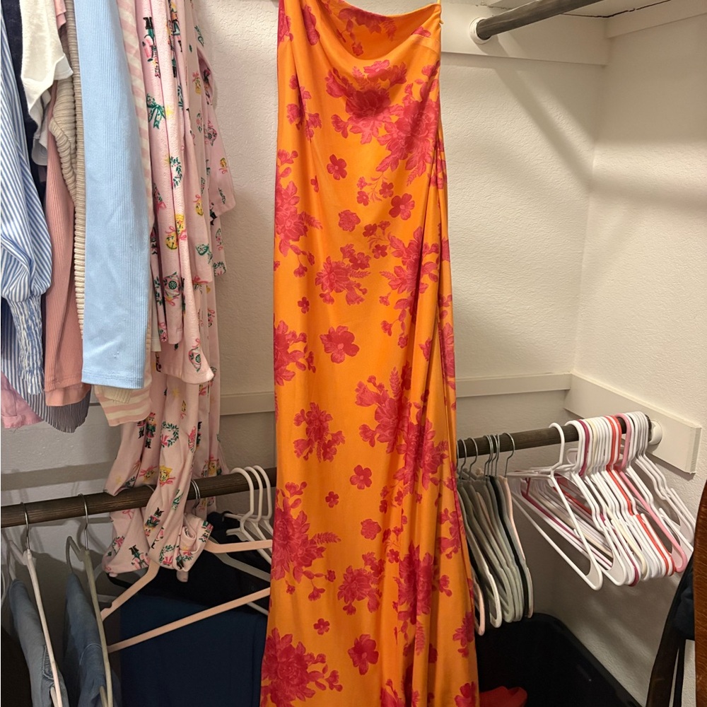 Hello Molly Orange and Pink Floral Dress